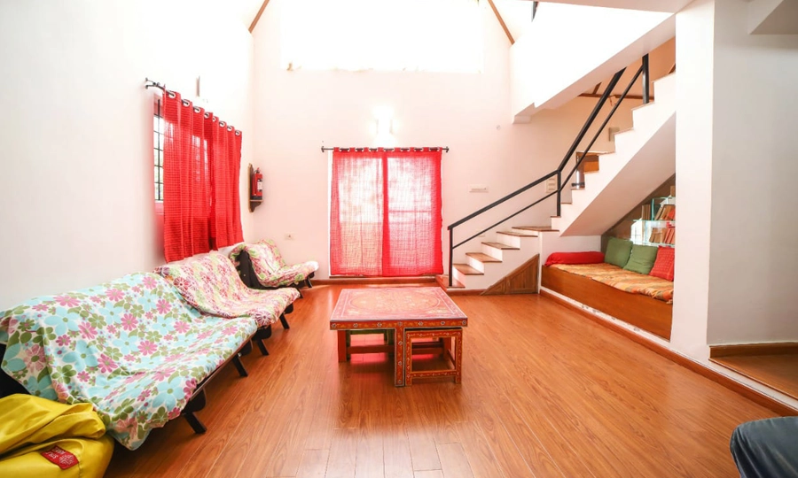 Relax in the stylish and comfortable living room at Chalet Mon Ami, a luxury stay in Kotagiri hills.